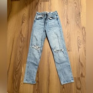 Zara straight leg jeans in light blue